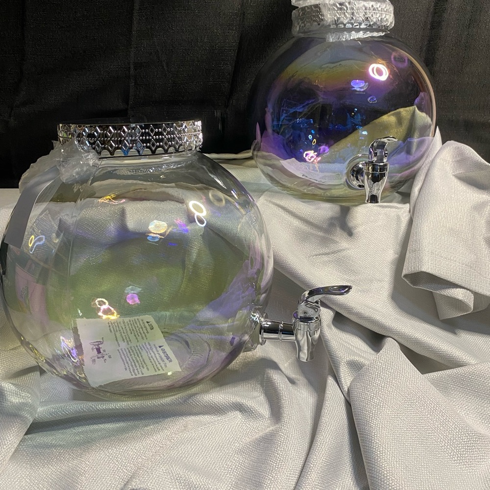 Iridescent Glass Beverage Dispenser